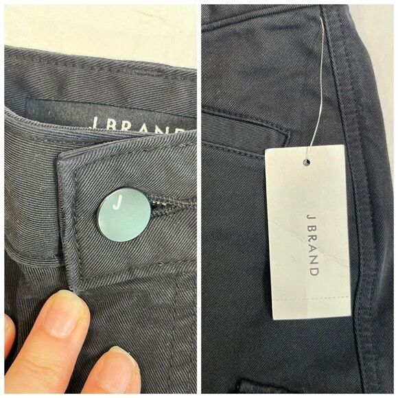 J Brand Womens Black High Rise Utility Cargo Pants Size 26 Margho Zip Ankle $248 - Picture 13 of 14